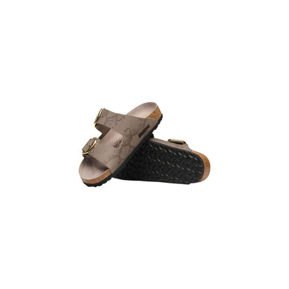 Birkenstock Women's Cork Flat Sandals - Animal Gray Gold Print