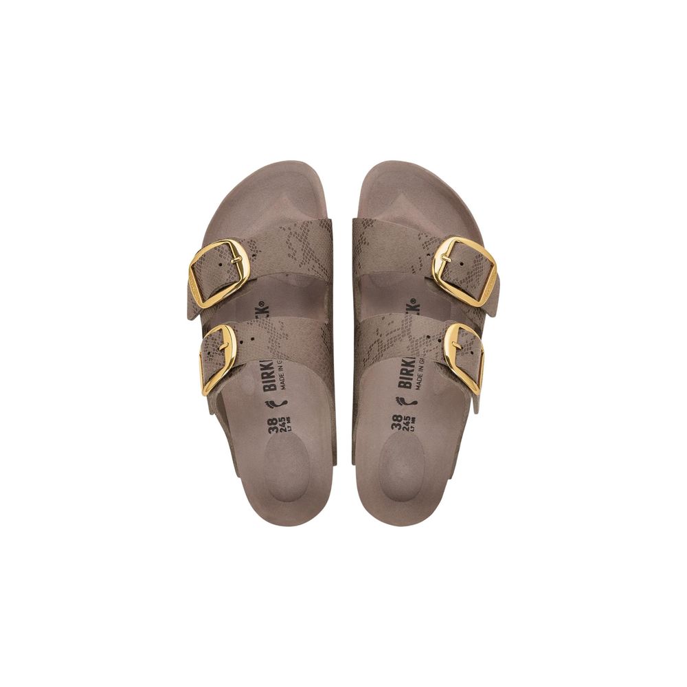 Birkenstock Women's Cork Flat Sandals - Animal Gray Gold Print