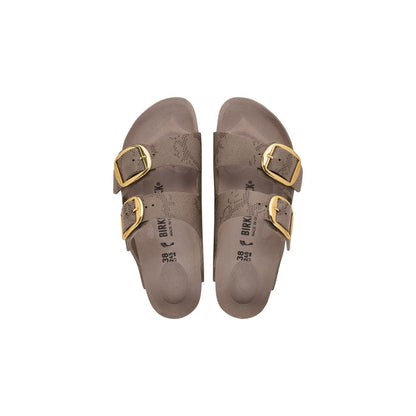Birkenstock Women's Cork Flat Sandals - Animal Gray Gold Print