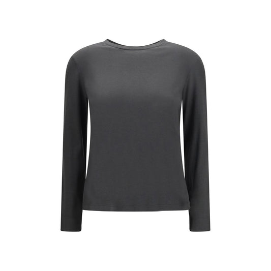 S Max Mara Gray Cotton Long Sleeve T-Shirt