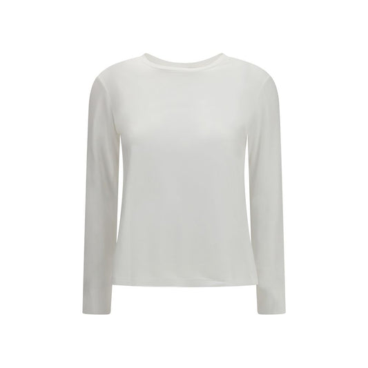 S Max Mara White Cotton Long Sleeve T-Shirt