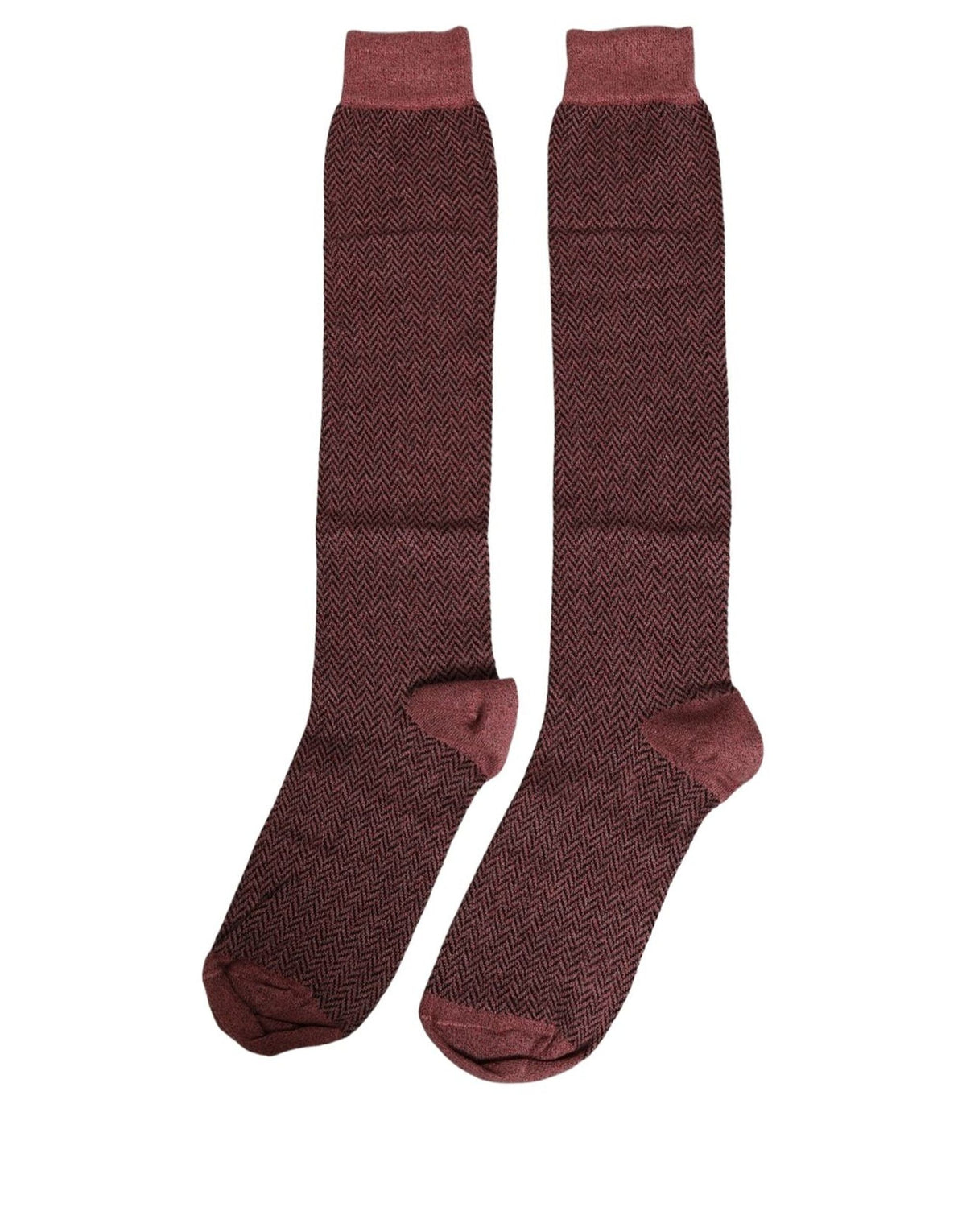 Socks by Dolce & Gabbana for men in polyester cotton nylon & calf leather burgundy & herringbone features an utilitarian chic finish from the Men's Polyester Cotton Nylon & Calf Leather Socks collection, offering an utilitarian chic fit that ensures sophisticated comfort.