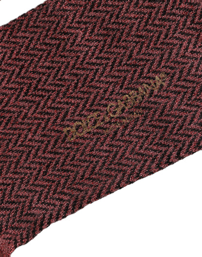 Socks by Dolce & Gabbana for men in polyester cotton nylon & calf leather burgundy & herringbone features a contemporary knit construction, showcasing the sophisticated design of this Men's Polyester Cotton Nylon & Calf Leather Socks with its contemporary finish.