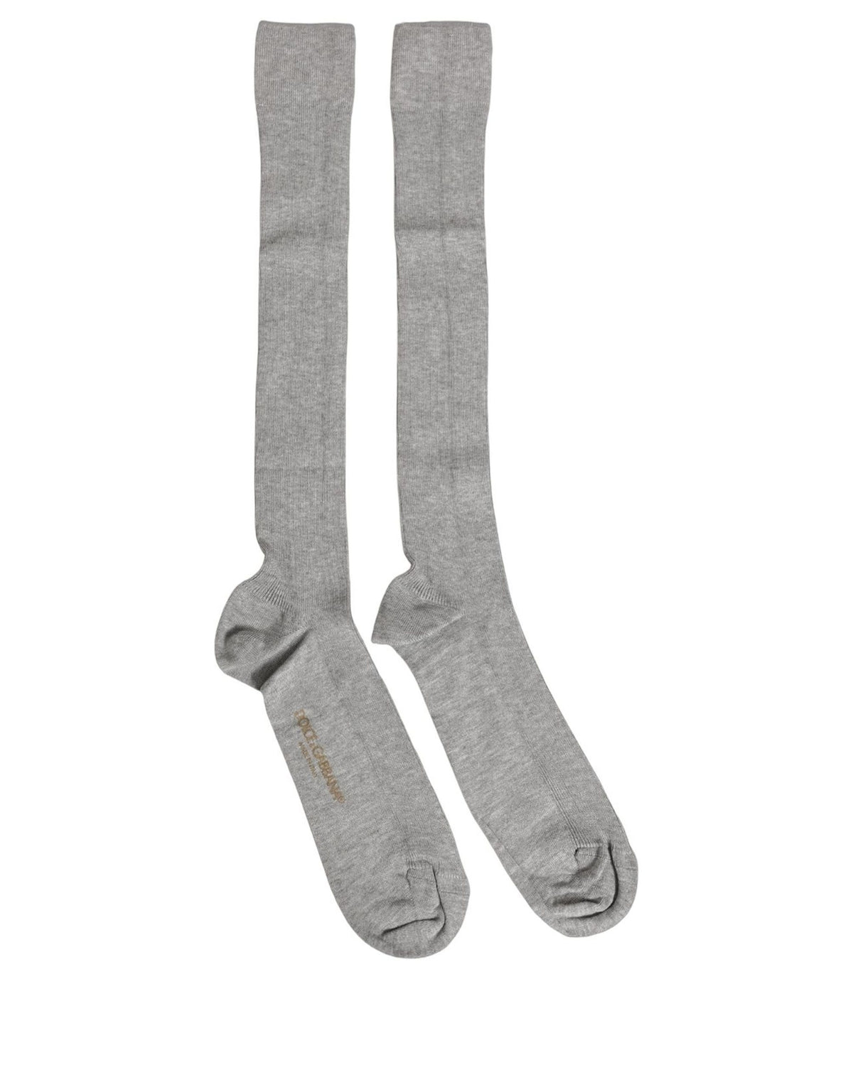 Socks by Dolce & Gabbana for men in calf leather nylon & viscose gray features a snug silhouette, artfully capturing the essence of the snug Men's Calf Leather Nylon & Viscose Socks design for a sophisticated look.