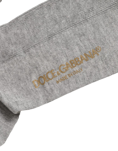Socks by Dolce & Gabbana for men in calf leather nylon & viscose gray features a contemporary knit construction, showcasing the sophisticated design of this Men's Calf Leather Nylon & Viscose Socks with its contemporary finish.