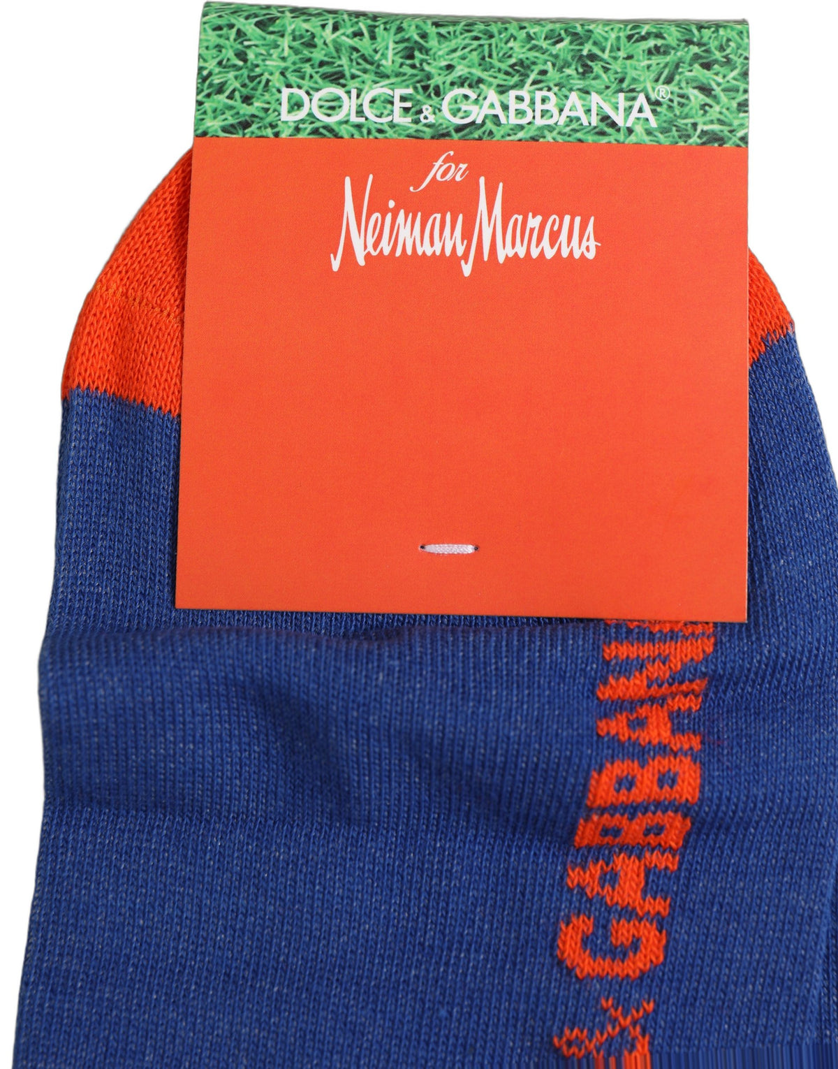 Dolce & Gabbana Men's Nylon Cotton & Calf Leather Socks - Blue Multicolor Red White Striped