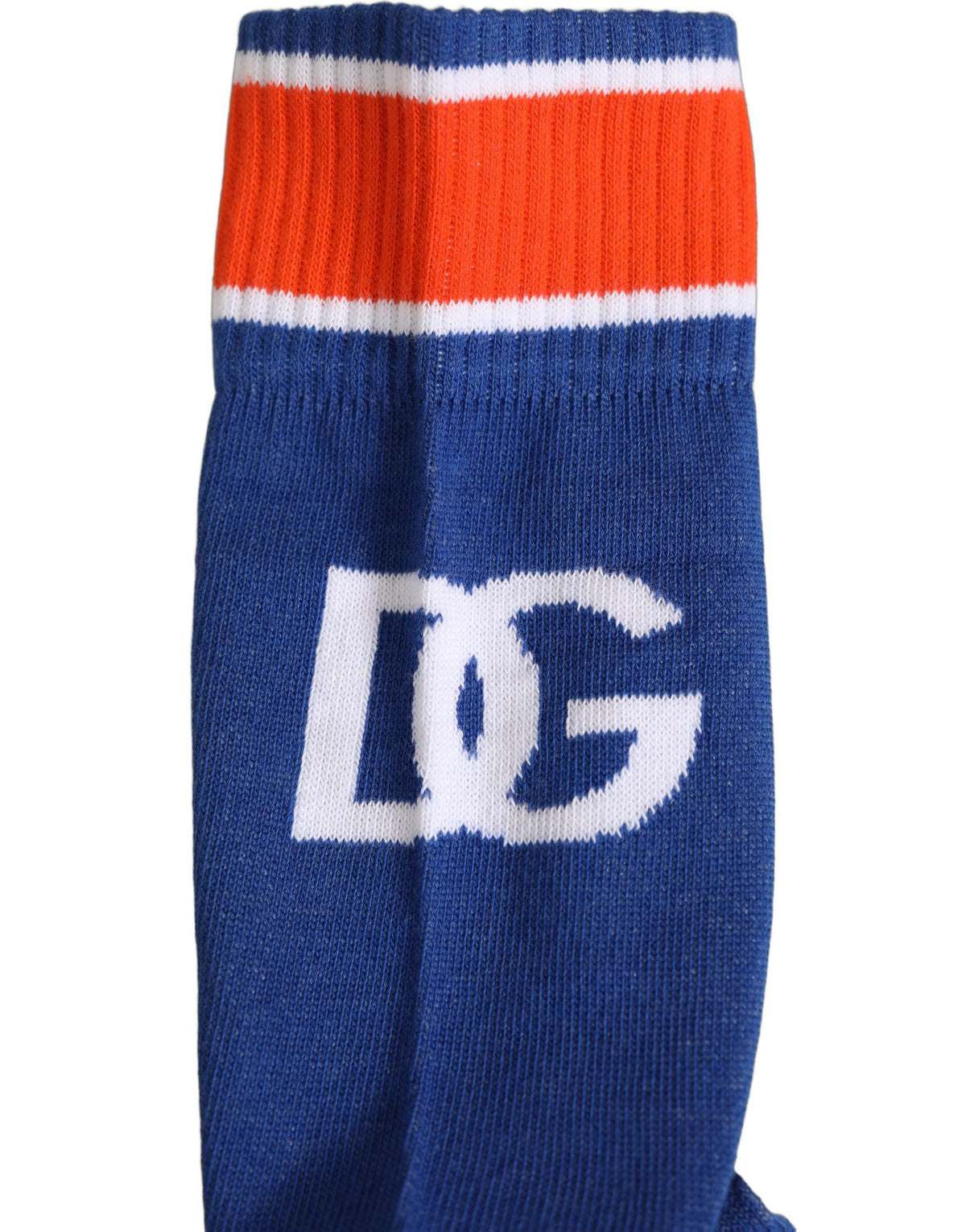 Dolce & Gabbana Men's Nylon Cotton & Calf Leather Socks - Blue Multicolor Red White Striped