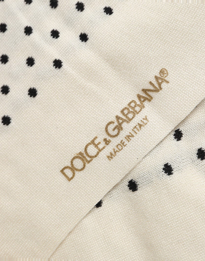 Dolce & Gabbana Men's Nylon Cotton & Calf Leather Socks - Black White Patterned