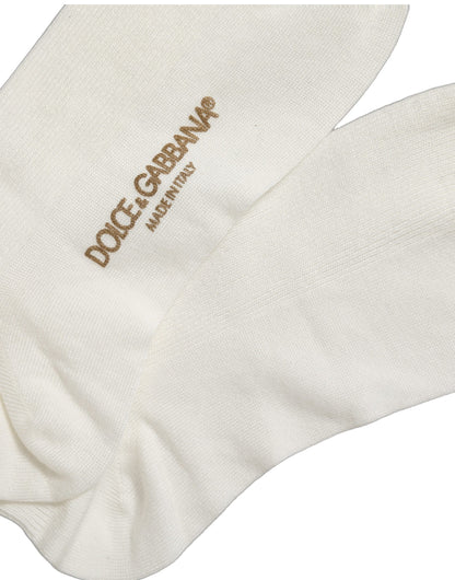 These Socks by Dolce & Gabbana for men in nylon & viscose gold & white present a utilitarian silhouette from the Men's Nylon & Viscose Socks collection, offering a utilitarian fit and refined aesthetic.