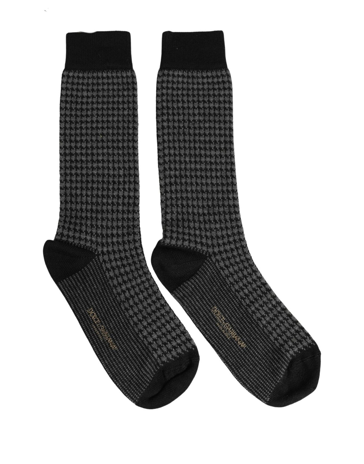 Socks by Dolce & Gabbana for men in calf leather nylon acrylic wool black, gray, patterned, houndstooth & signature features an stylish silhouette, showcasing the stylish design of this Men's Calf Leather Nylon Acrylic Wool Socks with a stylish finish.