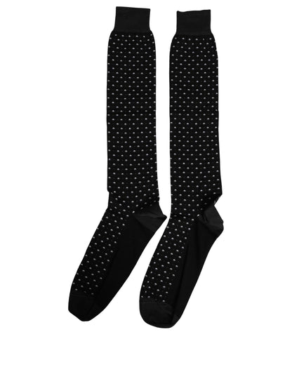 Socks by Dolce & Gabbana for men in calf leather nylon & cotton black, white & patterned features a nuanced silhouette, showcasing the nuanced Men's Calf Leather Nylon & Cotton Socks design with a refined, premium finish.