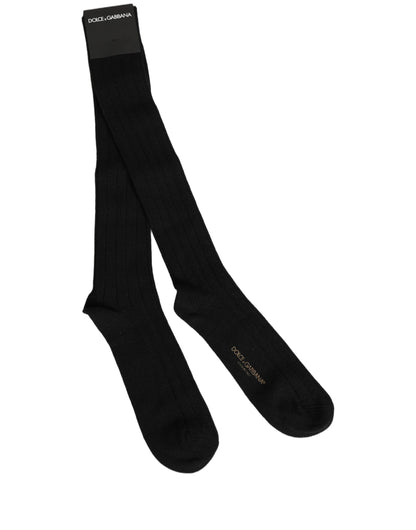 Dolce & Gabbana Black DG Logo Print Over The Calf Accessory Socks
