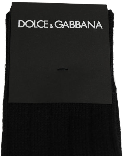 Dolce & Gabbana Black DG Logo Print Over The Calf Accessory Socks