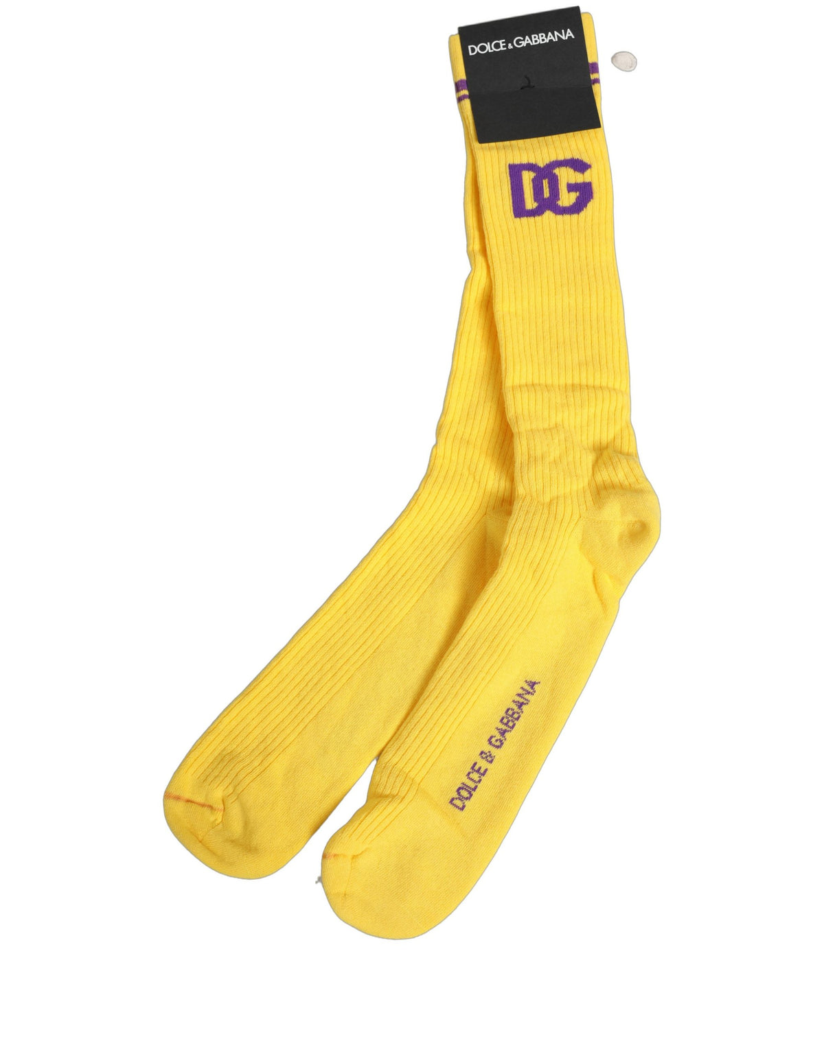 Dolce & Gabbana Men's Nylon Cotton & Calf Leather Socks - Purple Yellow