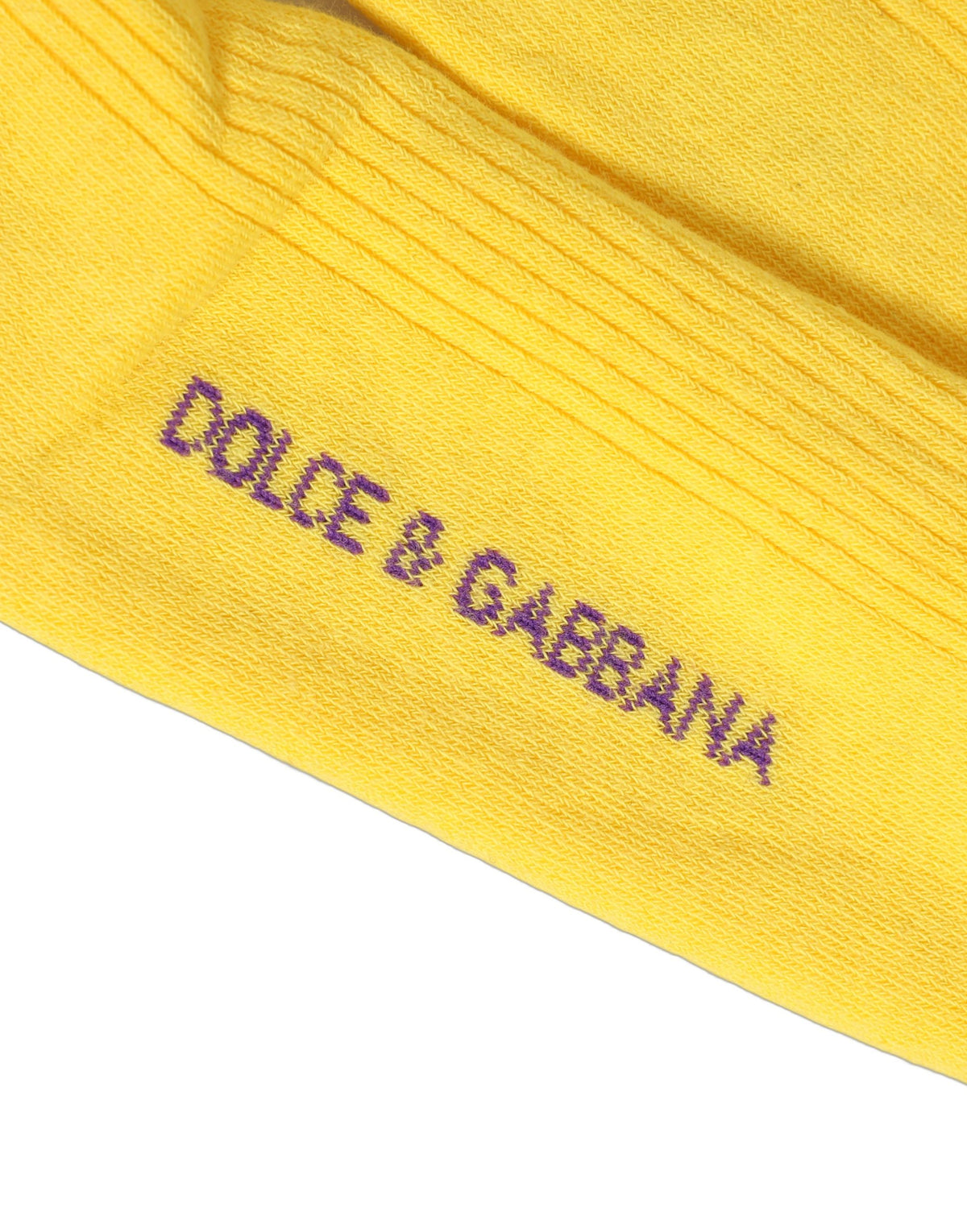 Dolce & Gabbana Men's Nylon Cotton & Calf Leather Socks - Purple Yellow