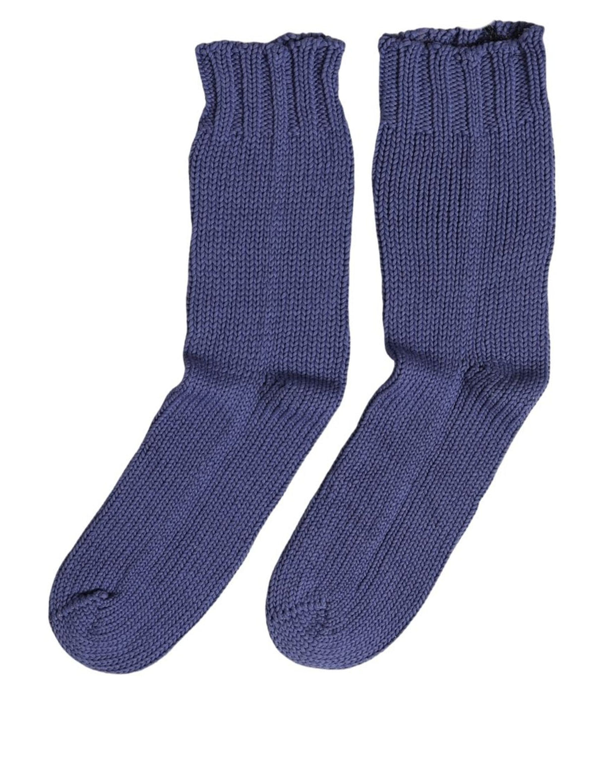 Socks by Dolce & Gabbana for men in calf leather & cotton navy features a snug silhouette, artfully capturing the essence of the snug Men's Calf Leather & Cotton Socks design for a sophisticated look.