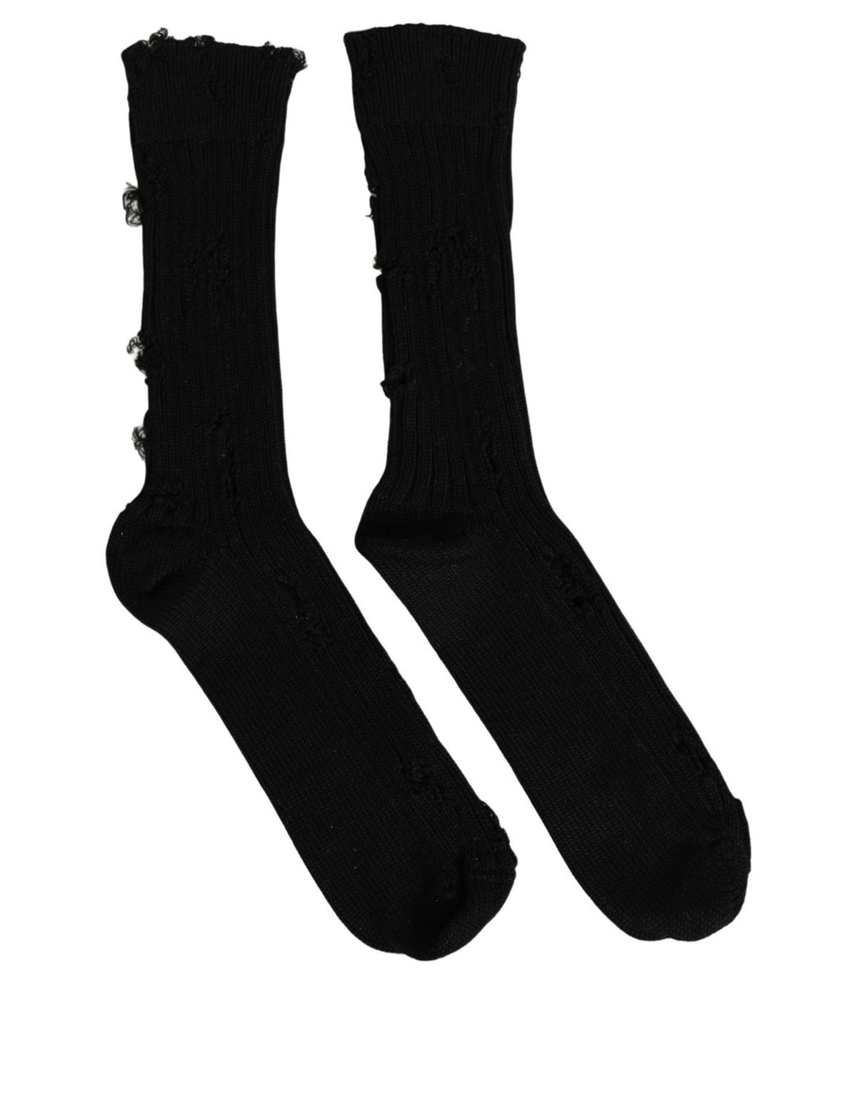 Socks by Dolce & Gabbana for men in nylon cotton & calf leather black features a contemporary knit construction, showcasing the sophisticated design of this Men's Nylon Cotton & Calf Leather Socks with its contemporary finish.