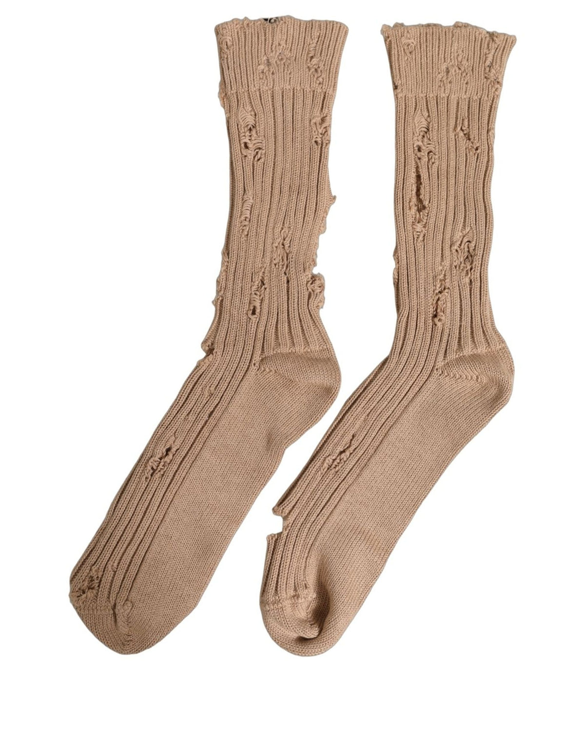 Socks by Dolce & Gabbana for men in nylon cotton & calf leather beige features a contemporary knit construction, showcasing the sophisticated design of this Men's Nylon Cotton & Calf Leather Socks with its contemporary finish.
