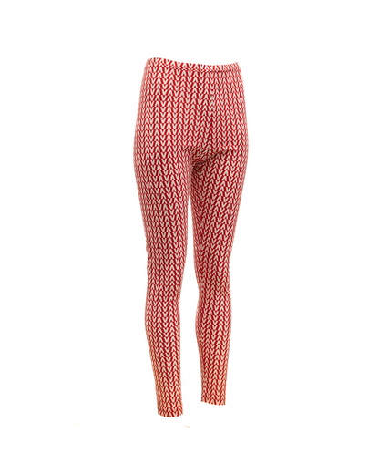 Valentino Garavani Women's Leggings Silk Activewear - Red White