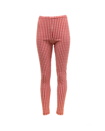 Valentino Garavani Women's Leggings Silk Activewear - Red White
