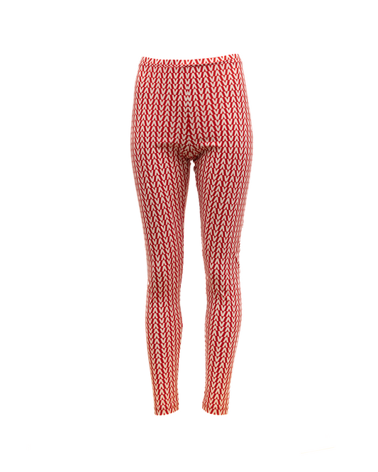 Valentino Garavani Women's Leggings Silk Activewear - Red White