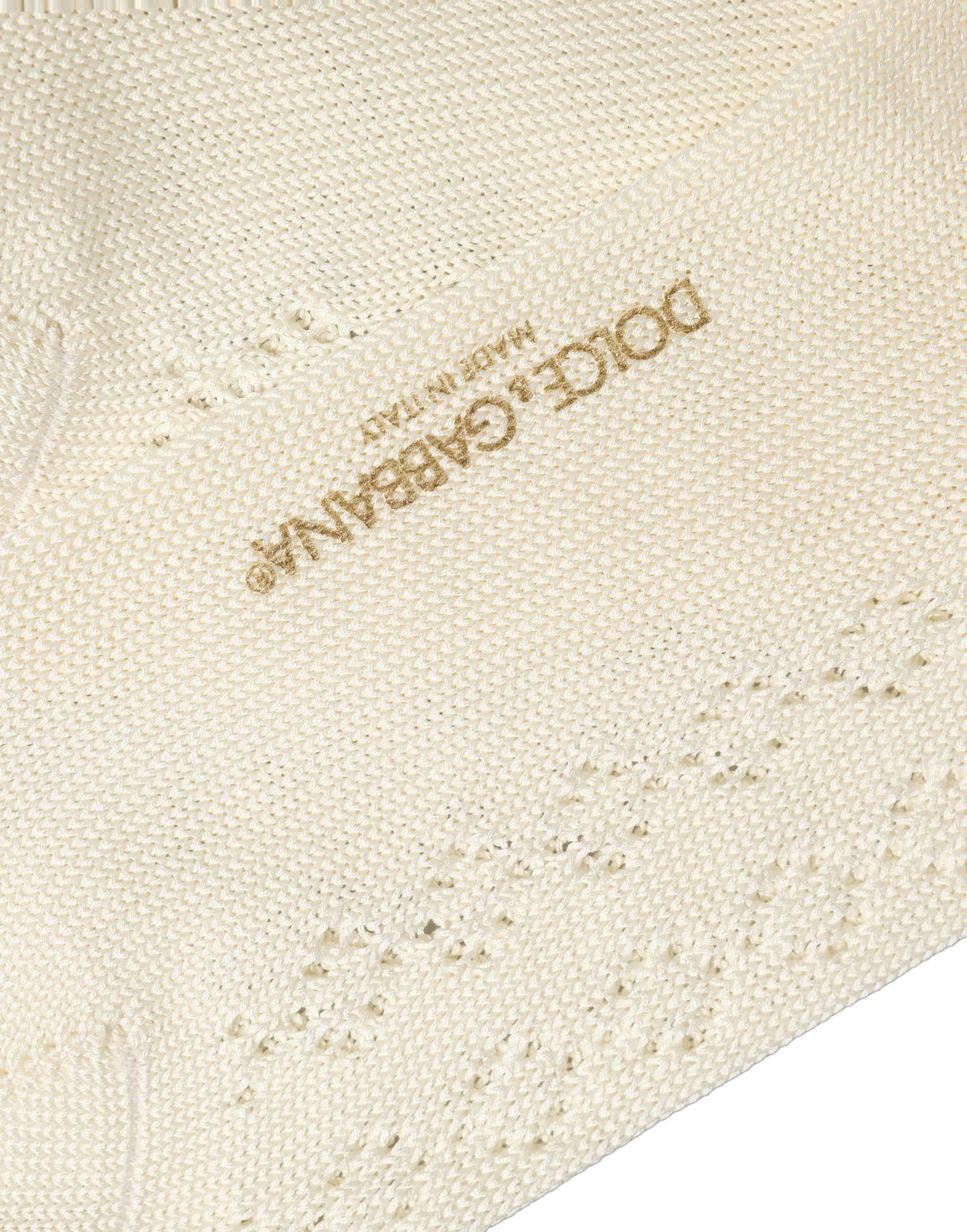 Dolce & Gabbana Off White Cotton Knit Mid Calf Accessory Socks