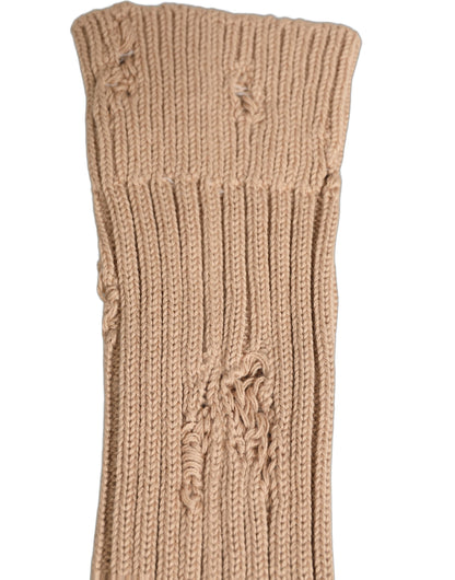 Socks by Dolce & Gabbana for men in nylon cotton & calf leather beige features a snug silhouette, artfully capturing the essence of the snug Men's Nylon Cotton & Calf Leather Socks design for a sophisticated look.
