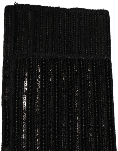 Dolce & Gabbana Black Sequin Cotton Knit Mid Calf Accessory Socks