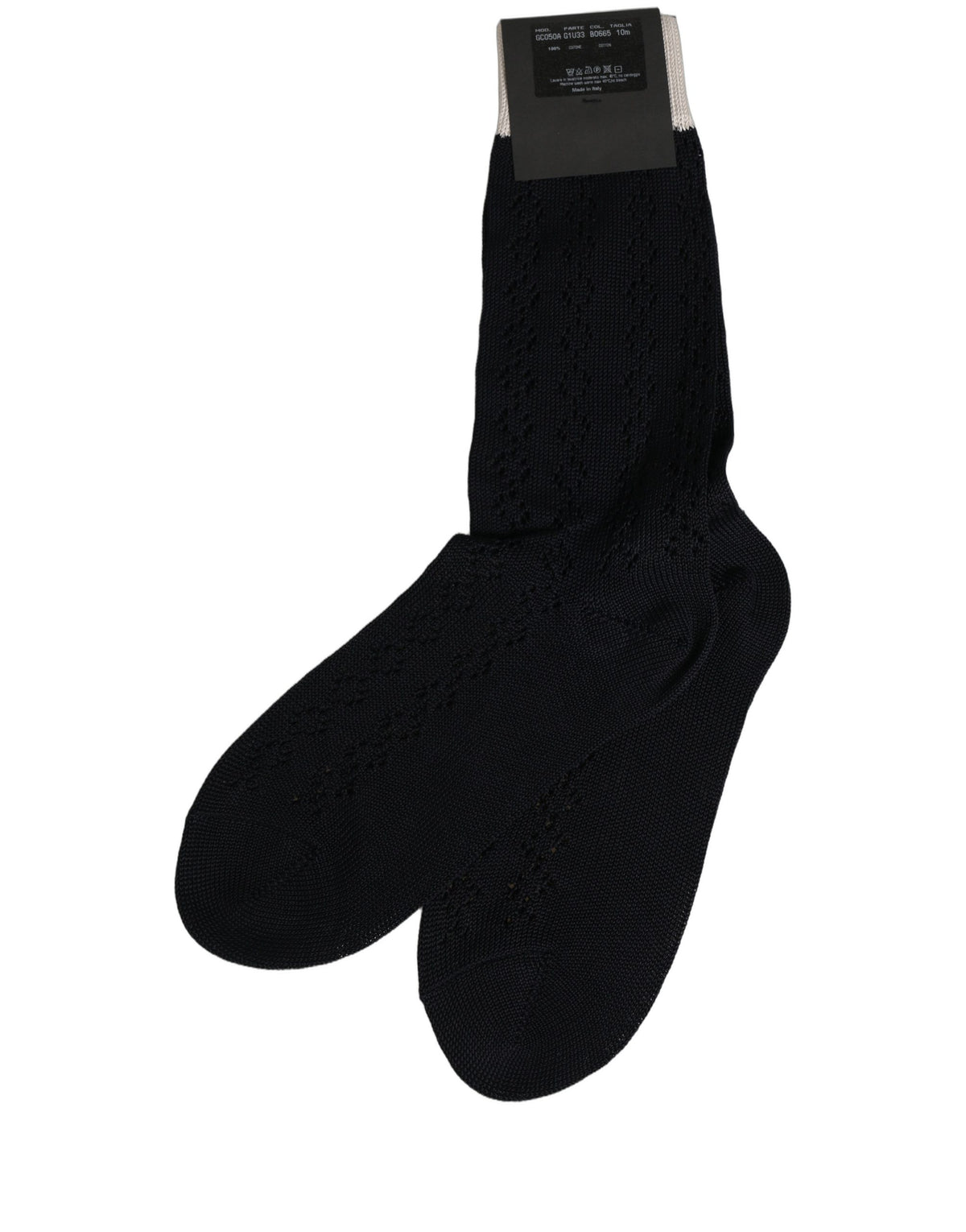 Socks by Dolce & Gabbana for men in calf leather & cotton dark-blue features a nuanced silhouette, showcasing the nuanced Men's Calf Leather & Cotton Socks design with a refined, premium finish.