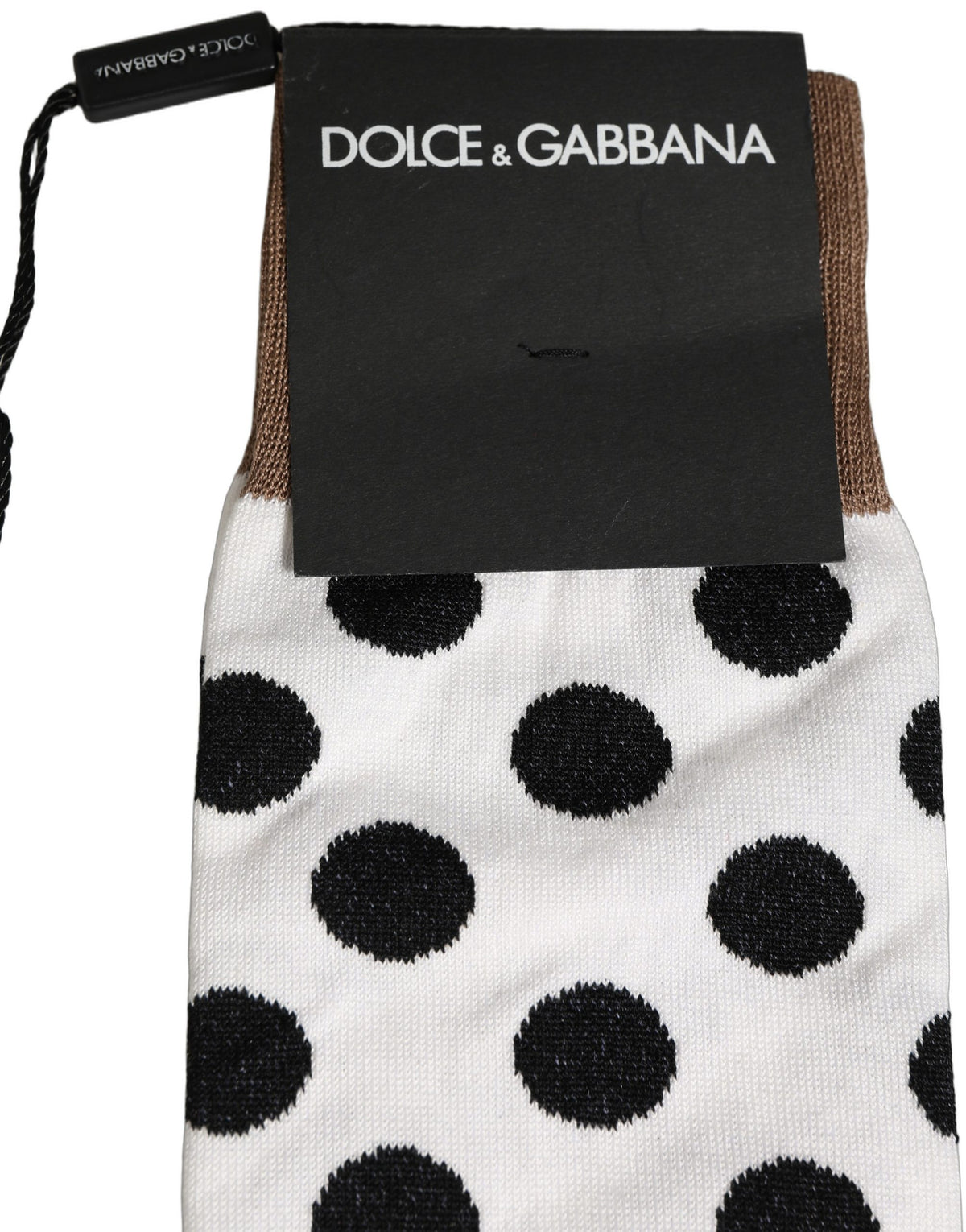 Socks by Dolce & Gabbana for men in nylon cotton & calf leather black, white & patterned features a snug silhouette, artfully capturing the essence of the snug Men's Nylon Cotton & Calf Leather Socks design for a sophisticated look.