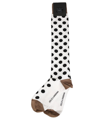 Socks by Dolce & Gabbana for men in nylon cotton & calf leather black, white & patterned features a nuanced silhouette, showcasing the nuanced Men's Nylon Cotton & Calf Leather Socks design with a refined, premium finish.