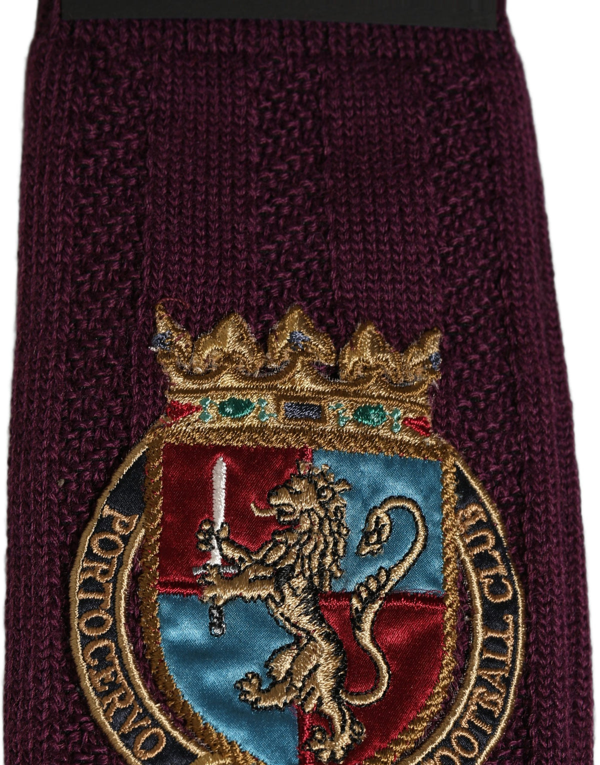 Dolce & Gabbana Men's Nylon Acrylic Wool Socks - Burgundy Patterned