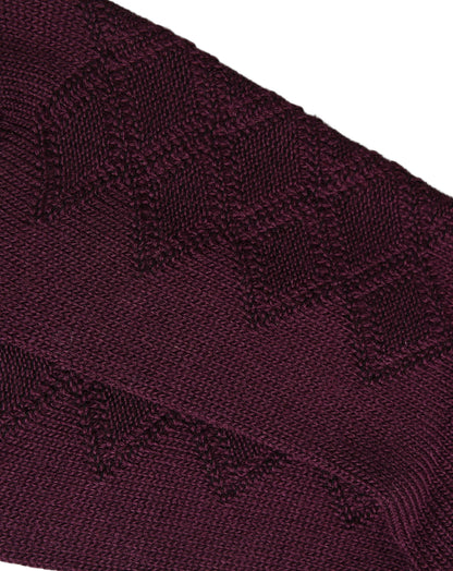 Dolce & Gabbana Men's Nylon Acrylic Wool Socks - Burgundy Patterned