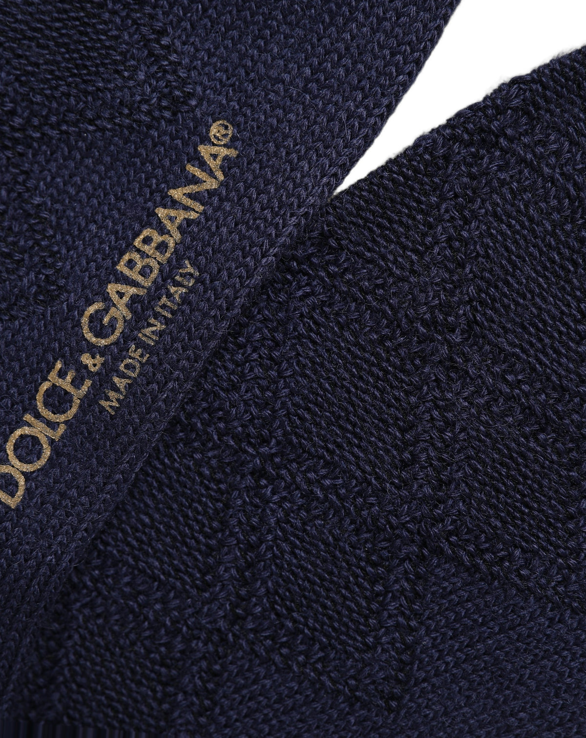 Dolce & Gabbana Men's Nylon Acrylic Wool Socks - Navy Jacquard