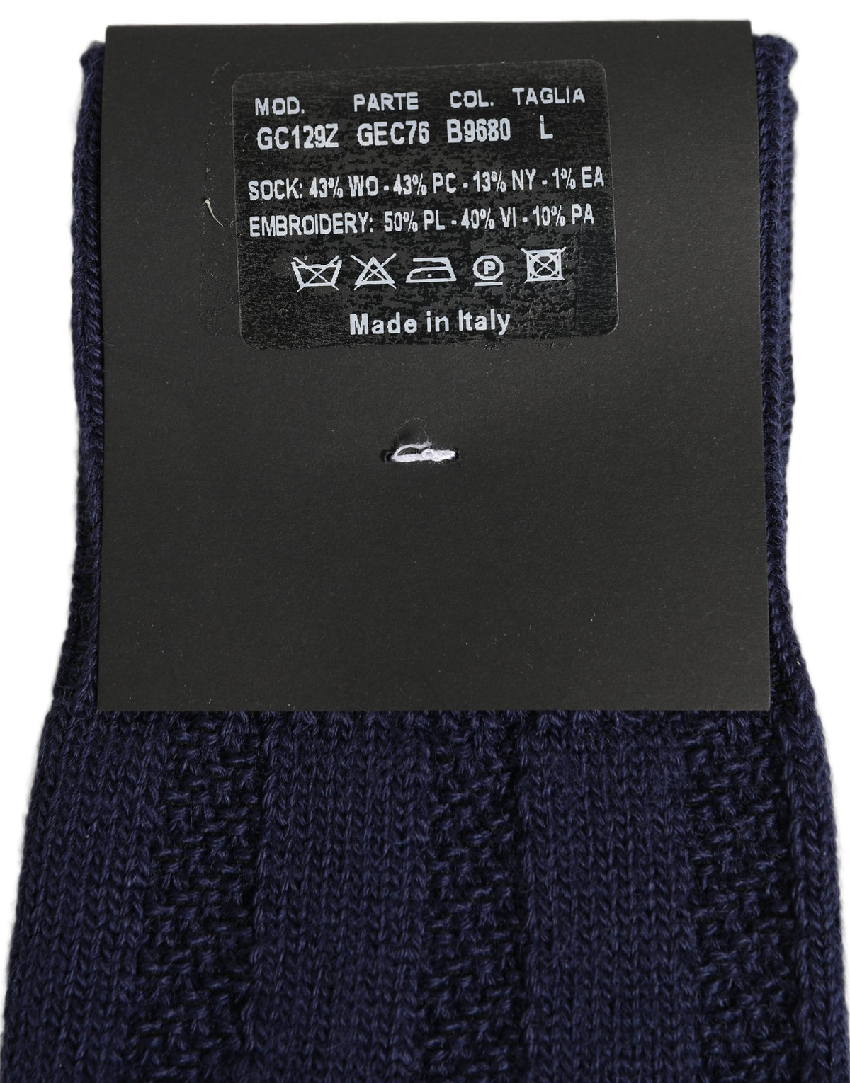 Dolce & Gabbana Men's Nylon Acrylic Wool Socks - Navy Jacquard