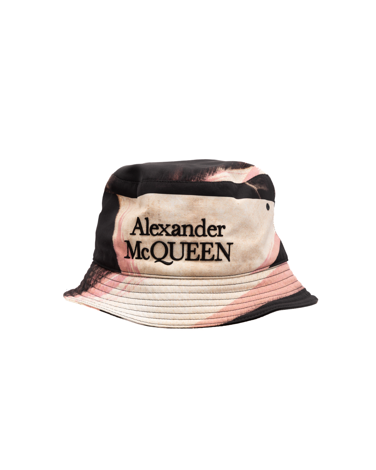 Bucket Hat by Alexander McQueen for women in silk black, ivory, multicolor, signature & print features an cosmopolitan chic silhouette, showcasing the cosmopolitan chic design of the Bucket Hat collection with a sophisticated cosmopolitan chic finish.
