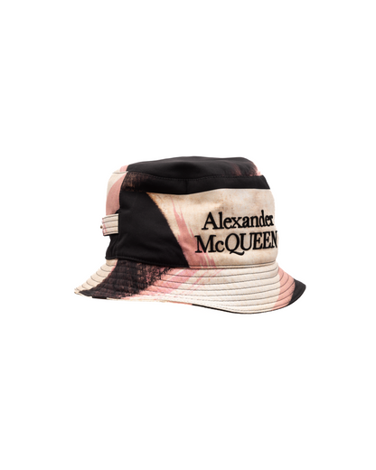 Bucket Hat by Alexander McQueen for women in silk black, ivory, multicolor, signature & print features an effortless chic silhouette from the Bucket Hat collection, showcasing a effortless chic design that offers a refined and effortless chic fit.