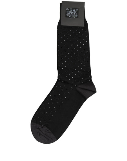 Dolce & Gabbana Men's Nylon Cotton & Calf Leather Socks - Black Patterned