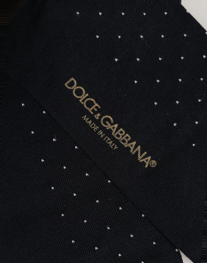 Dolce & Gabbana Women's Nylon Cotton & Calf Leather Socks - Black Patterned