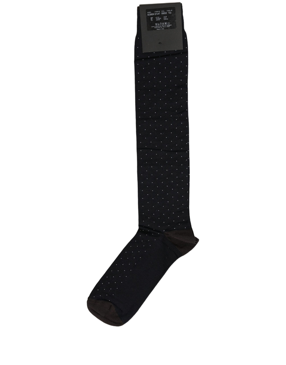 Dolce & Gabbana Women's Nylon Cotton & Calf Leather Socks - Black Patterned