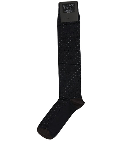 Dolce & Gabbana Women's Nylon Cotton & Calf Leather Socks - Black Patterned