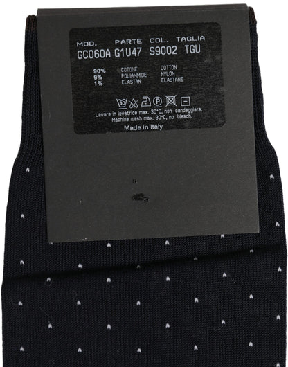 Dolce & Gabbana Women's Nylon Cotton & Calf Leather Socks - Black Patterned