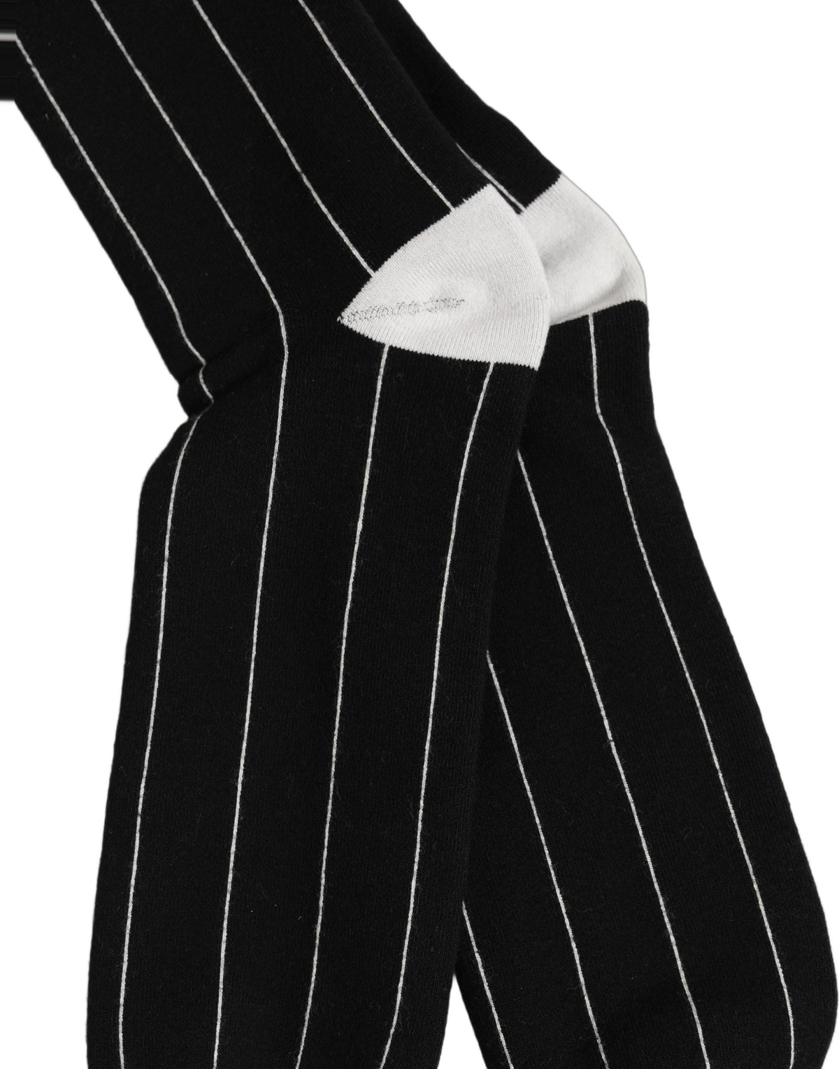 Dolce & Gabbana Men's Stretch Cotton & Nylon Socks - Black Red White Pinstripe