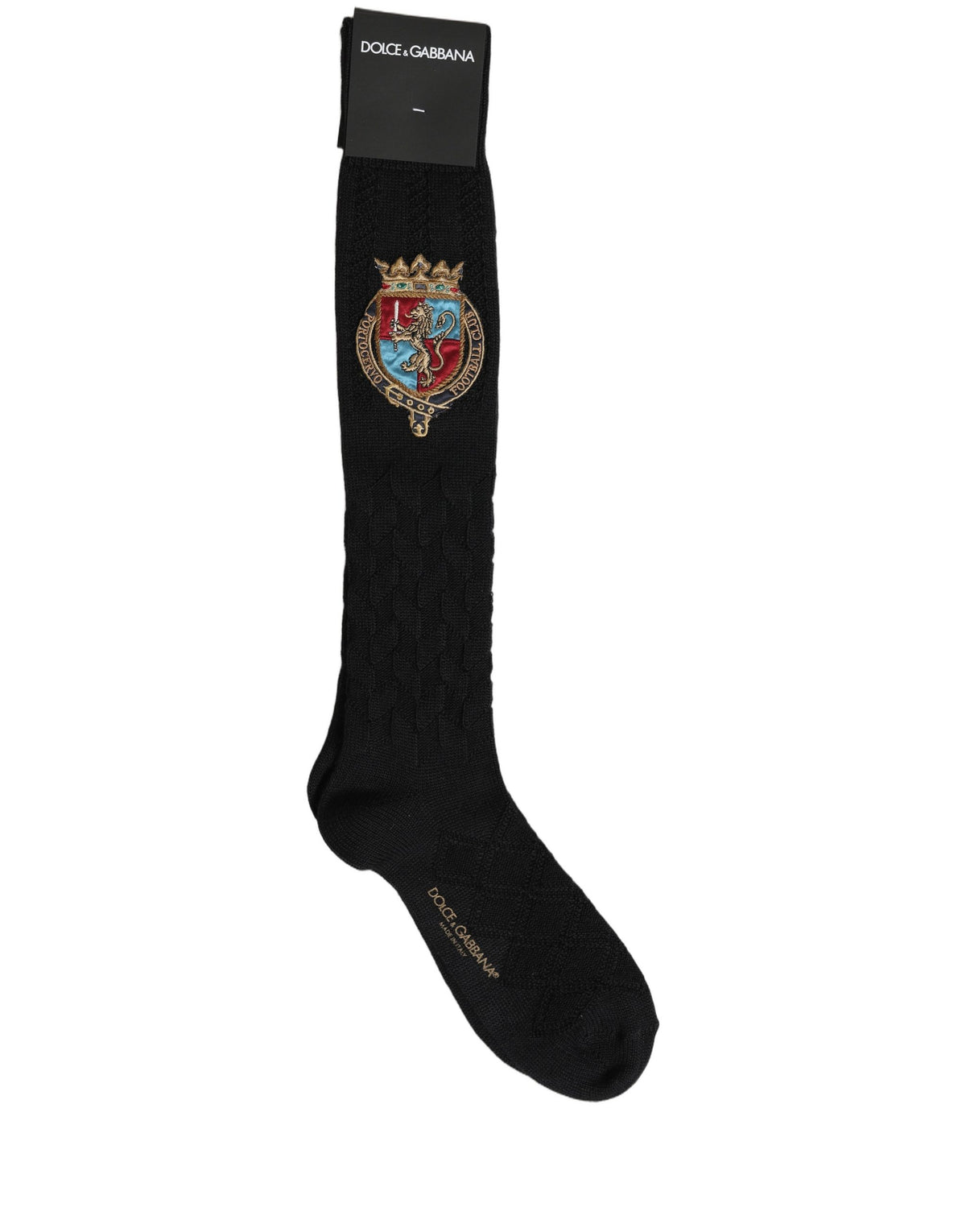 Dolce & Gabbana Men's Nylon Acrylic Wool Socks - Black Patterned