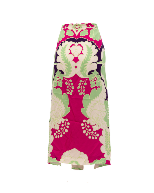 Valentino Garavani Women's Long Skirt - Dark Blue Green Magenta Multicolor Purple White