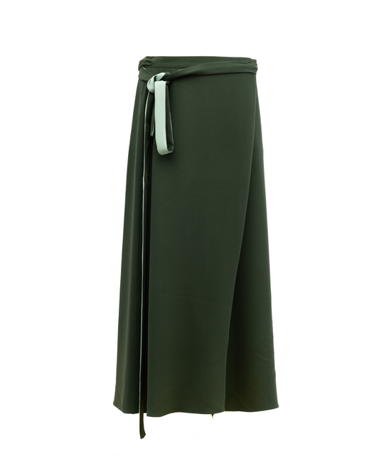 Valentino Garavani Women's Silk Long Skirt - Dark Green