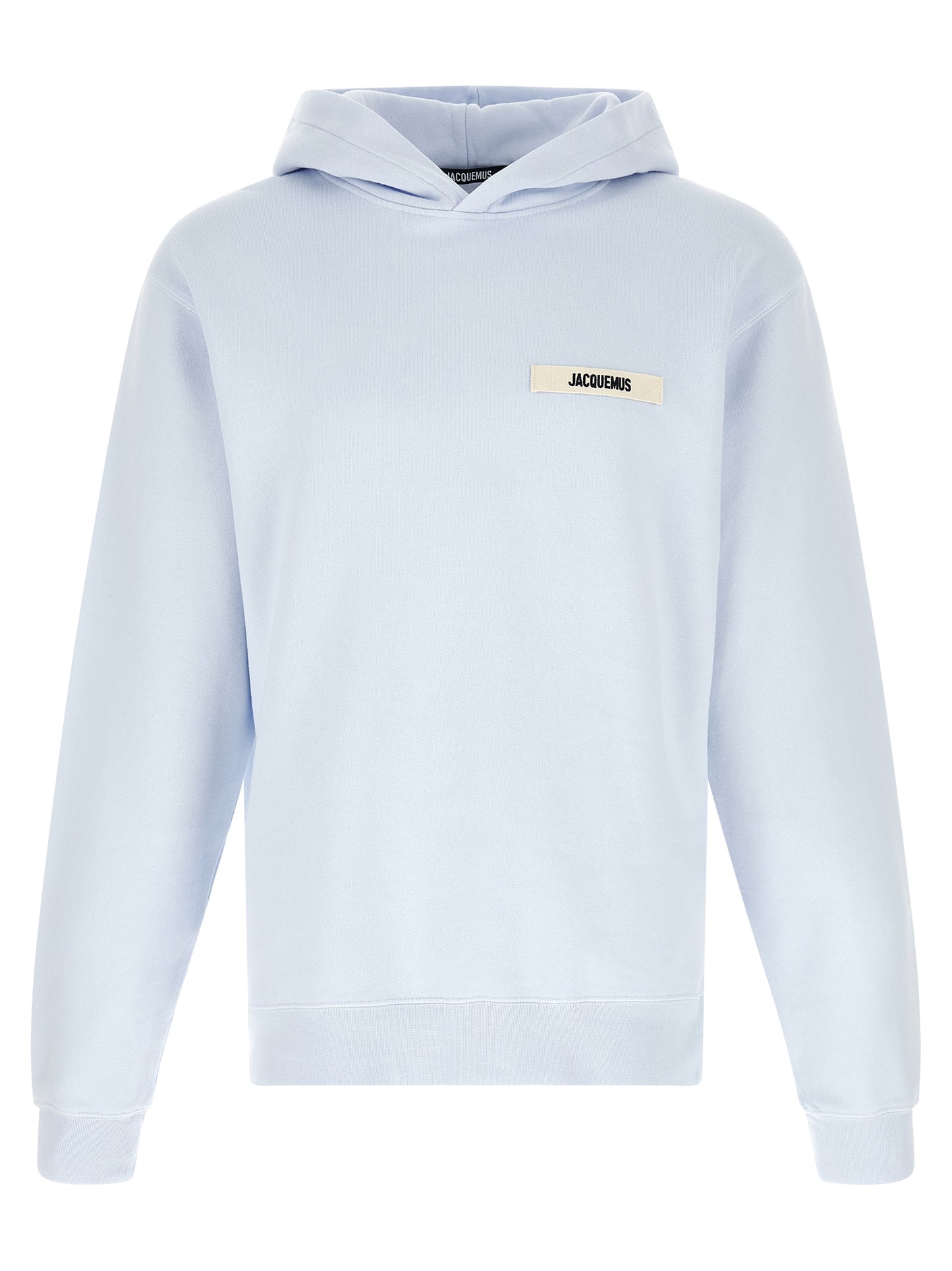 Sweatshirt Hoodie by Jacquemus for men in cotton light-blue features a authentic silhouette, showcasing a sophisticated hooded neckline and authentic long-sleeve detail for a refined finish.