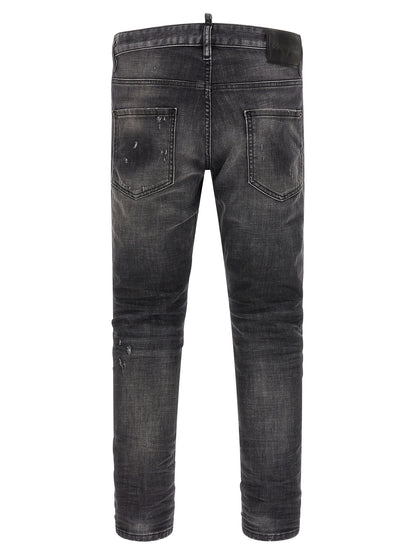 Dsquared² Gray Cotton Skinny Jeans