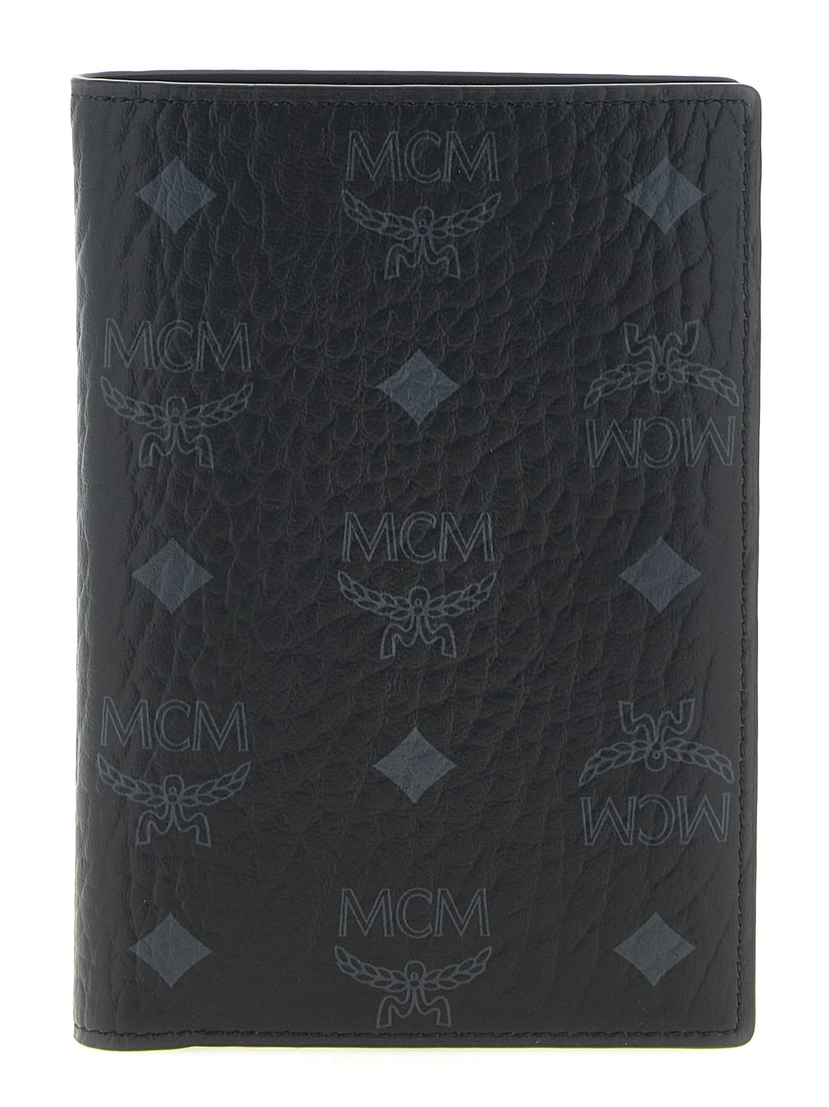 Cardholder Wallet by MCM for men in cotton coated canvas & poly leather black & monogram showcases a distinguished silhouette, artfully capturing the essence of the distinguished Visetos Cotton Coated Canvas & Poly Leather Cardholder Wallet design with functional card-organization.