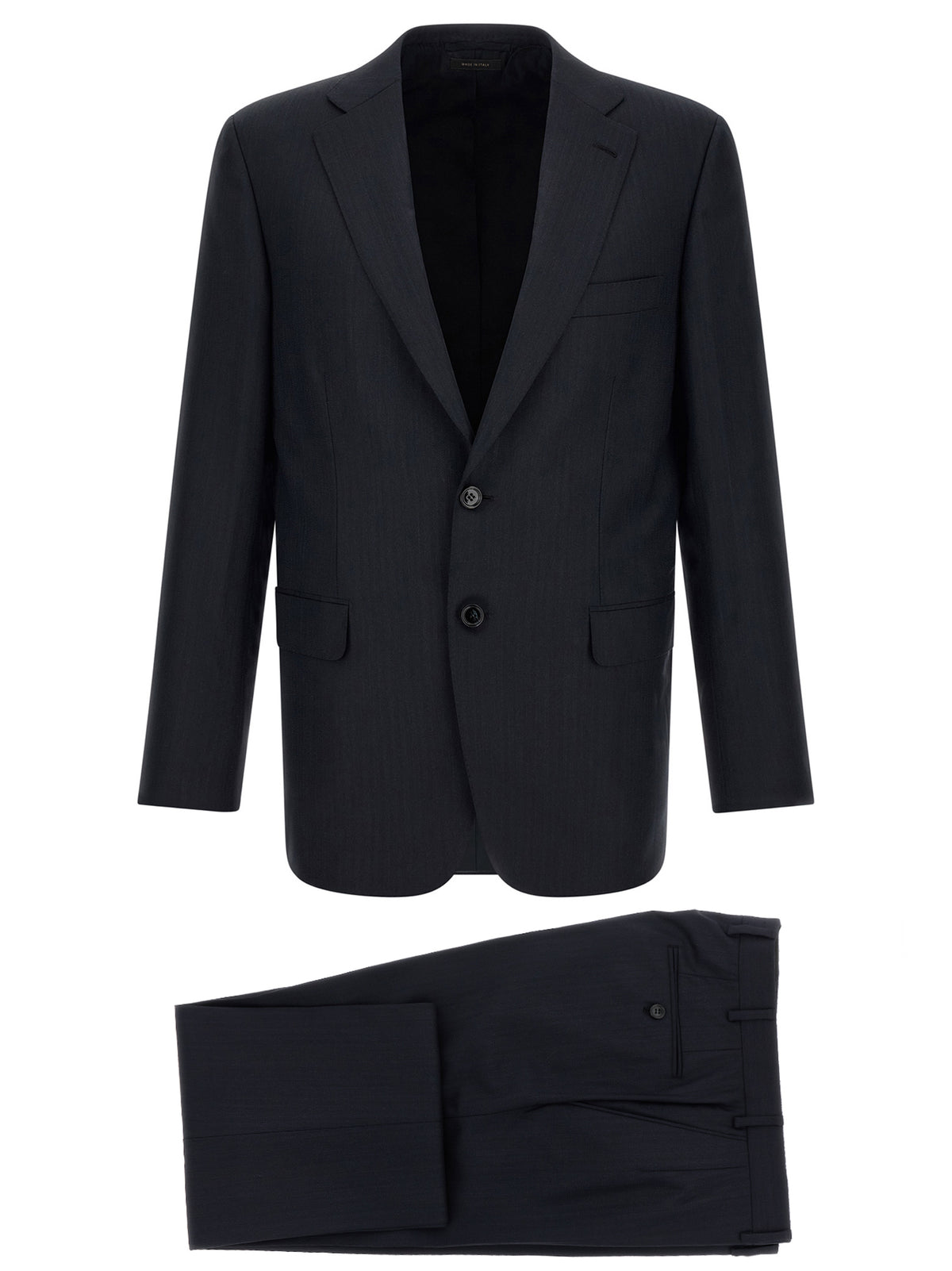 Pant Suit by Brioni for men in virgin wool blue features a tailored silhouette, showcasing a sophisticated and tailored straight for a refined, professional look.